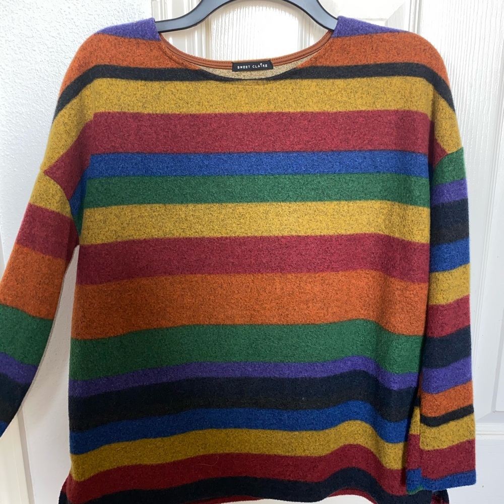 Rainbow striped sweater